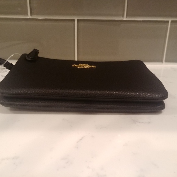 Coach Double Corner Zip F87590 Wristlet , Black - Picture 4 of 8